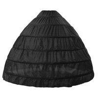 Bothyi - Enagua De Boda Con Cintura Elástica, Enaguas Para Fiesta, Color Negro, 6 Aros