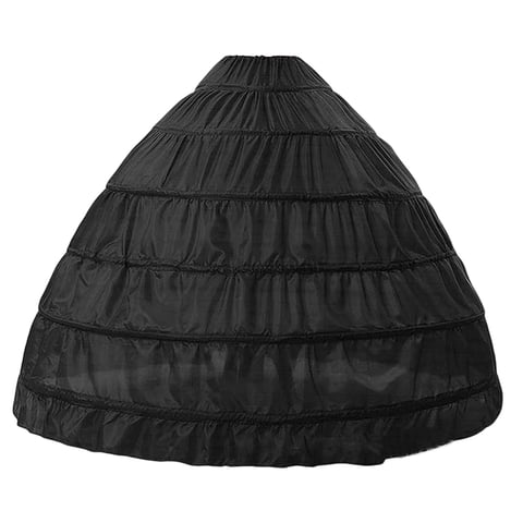 Bothyi - Enagua De Boda Con Cintura Elástica, Enaguas Para Fiesta, Color Negro, 6 Aros