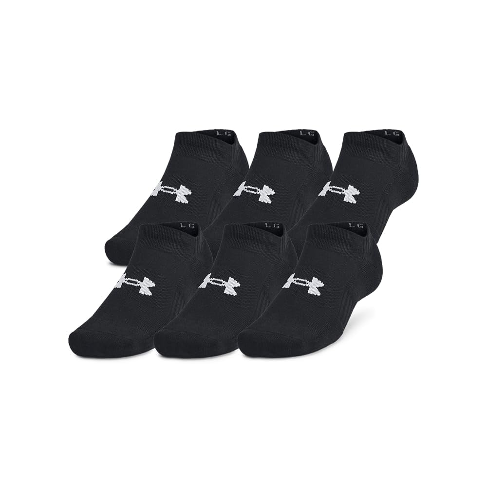 Pack De 3 Calcetines Under Armour Training Cotton No Show, Color Negro