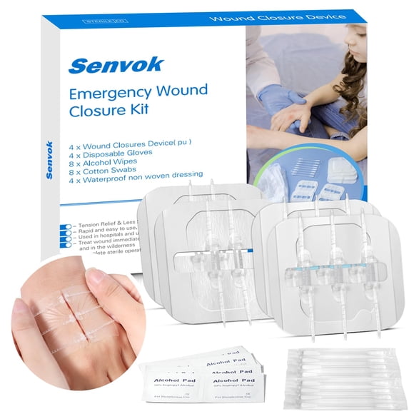 Kit de curitas Senvok ZipStitch con forma de mariposa, 4 unidades