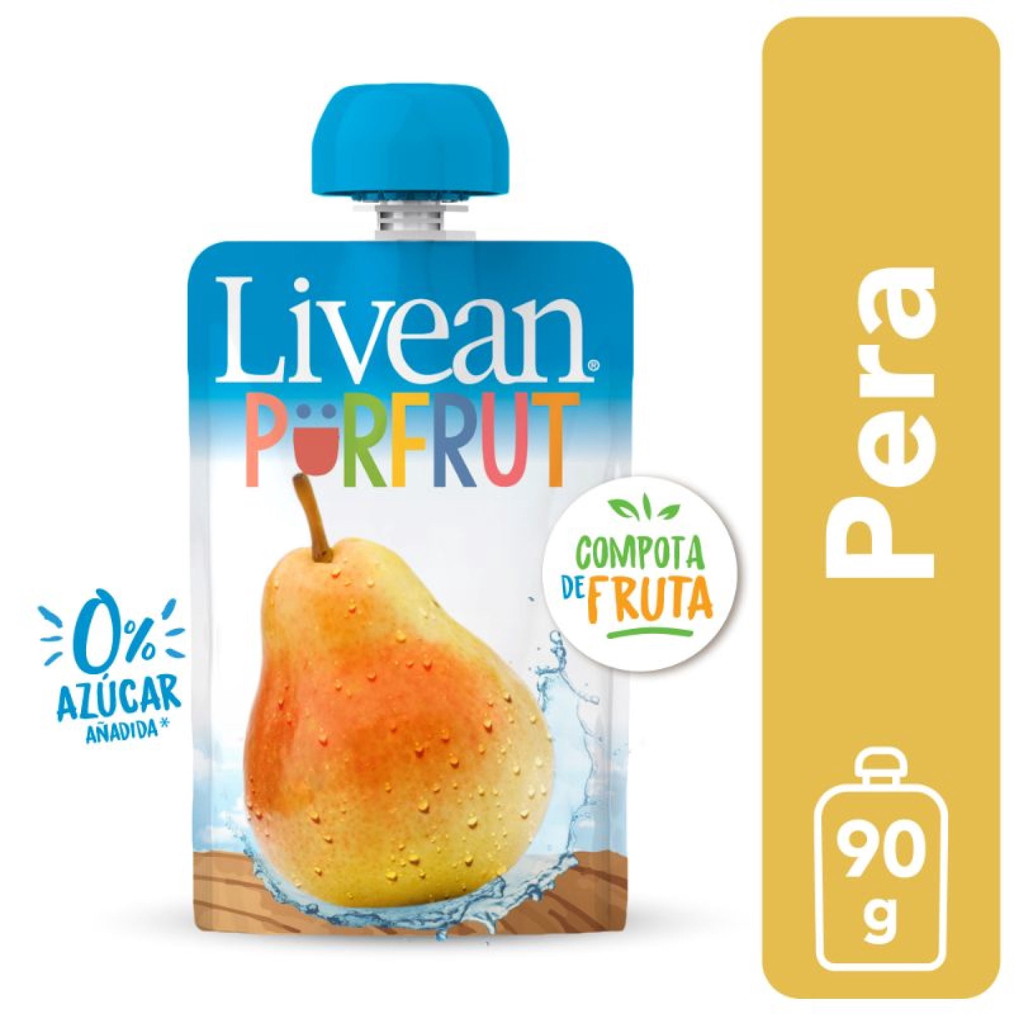 Pouch Compota Pura Fruta Pera 90 g Livean