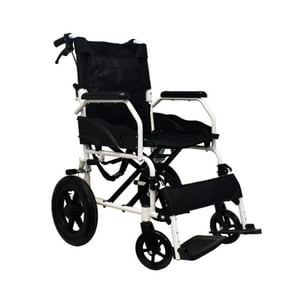 Glomed - Silla De Ruedas De Transporte Geriatrica Lite Aire Negro