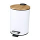 thumbnail image 1 of Cubo De Basura De Madera Con Escalón Abatible Cubo De Revestimiento Extraíble Para Dormitorio Oficina Cocina 3L Blanco, 1 of 5