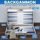 thumbnail image 5 of Juego de backgammon Queensell con estuche de cuero PU gris de lujo, 5 of 9
