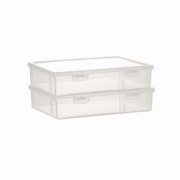 Caja de almacenamiento Vidifor 23x17x5 cm, juego de 2 con tapa con cierre
