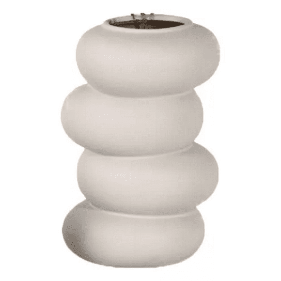 Florero Vintage Ceramica Cintura Crudo 16x14x23cm