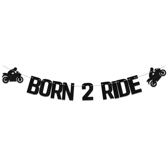 PANCARTA KEWUFD Born 2 Ride Papel Brillante Negro