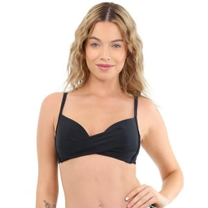Samia - Bikini Estilo Sostén Drapeado Negro S