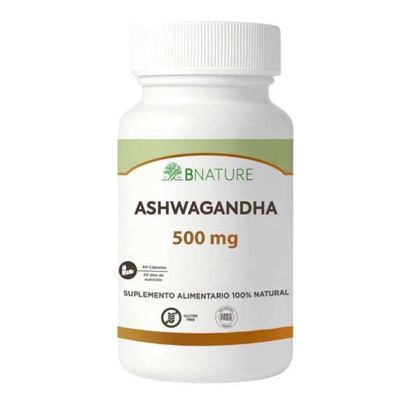 Ashwagandha 500mg | Suplemento Natural 60 caps B NATURE