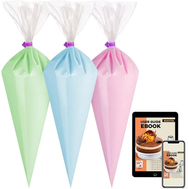Kootek Piping Bags, mangas pasteleras desechables para decoración de 16 pulgadas, paquete de 100