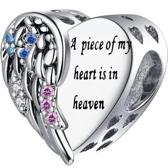 Dije Corazón Alas Ángel Circonia Compatible Pandora