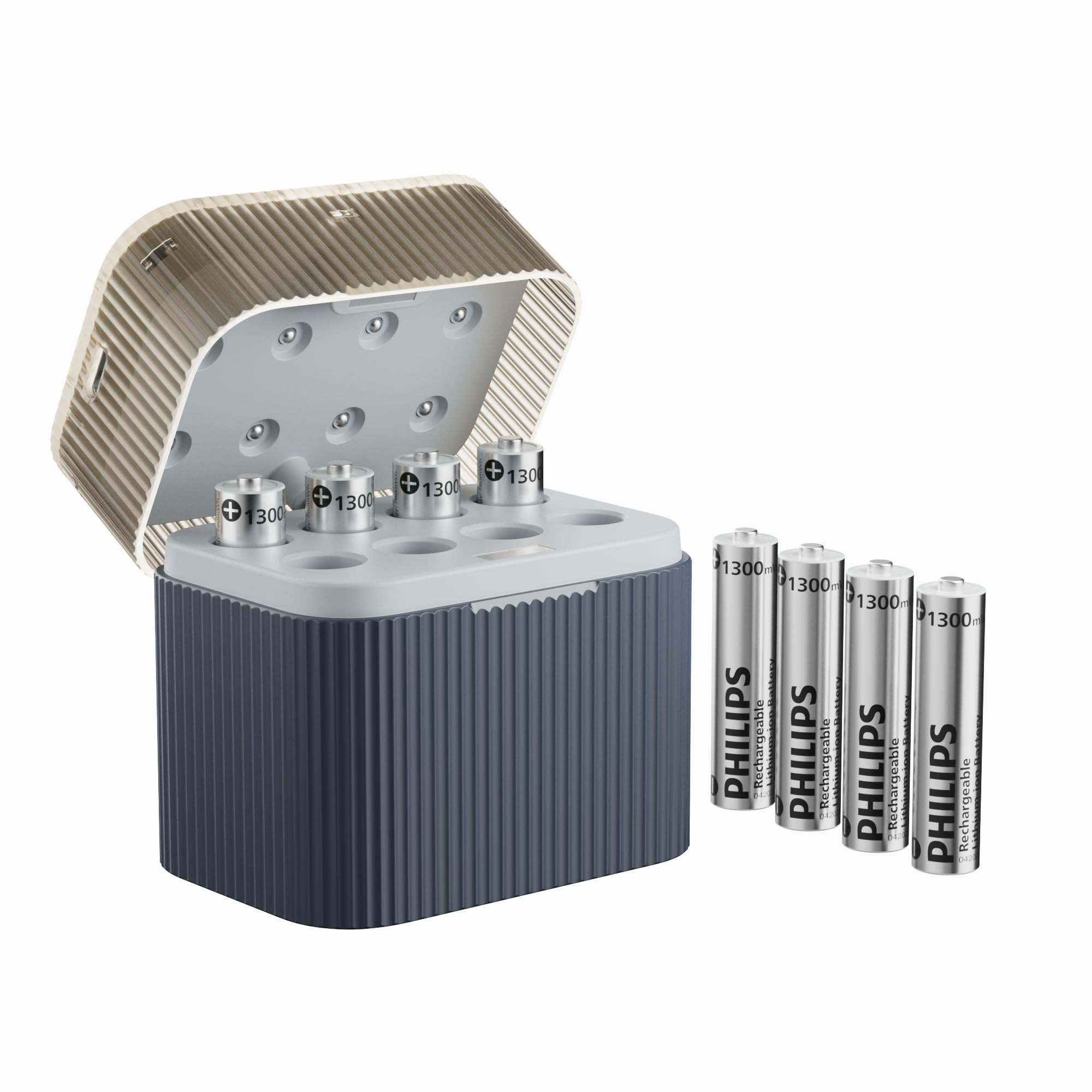 Pilas Recargables Philips Litio Aaa Paquete 8 Con Cargador Rápido