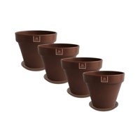 Mestiza - Set De 4 Maceta Kony 15Cm Morena Natural Y Sus Platos
