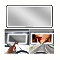 Genérico - Espejo De Maquillaje Con 3 Tonos Luz Led Para Auto Coche Marco Negro