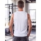 thumbnail image 3 of INSPIRE CHIC Camiseta sin mangas de gimnasio para hombre, transpirable, de verano, L blanca, 3 of 5