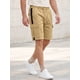 thumbnail image 4 of INSPIRE CHIC Pantalones Cortos Cargo para Hombre con Cintura Elástica con Cordón, Bolsillos y Diseño de Bloques de Color L Caqui, 4 of 5