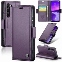 Caseme Tipo Cartera Samsung Galaxy S24 Con Cierre Magnético, Rfid, Tarjetero, Soporte, Carga Inalámbrica