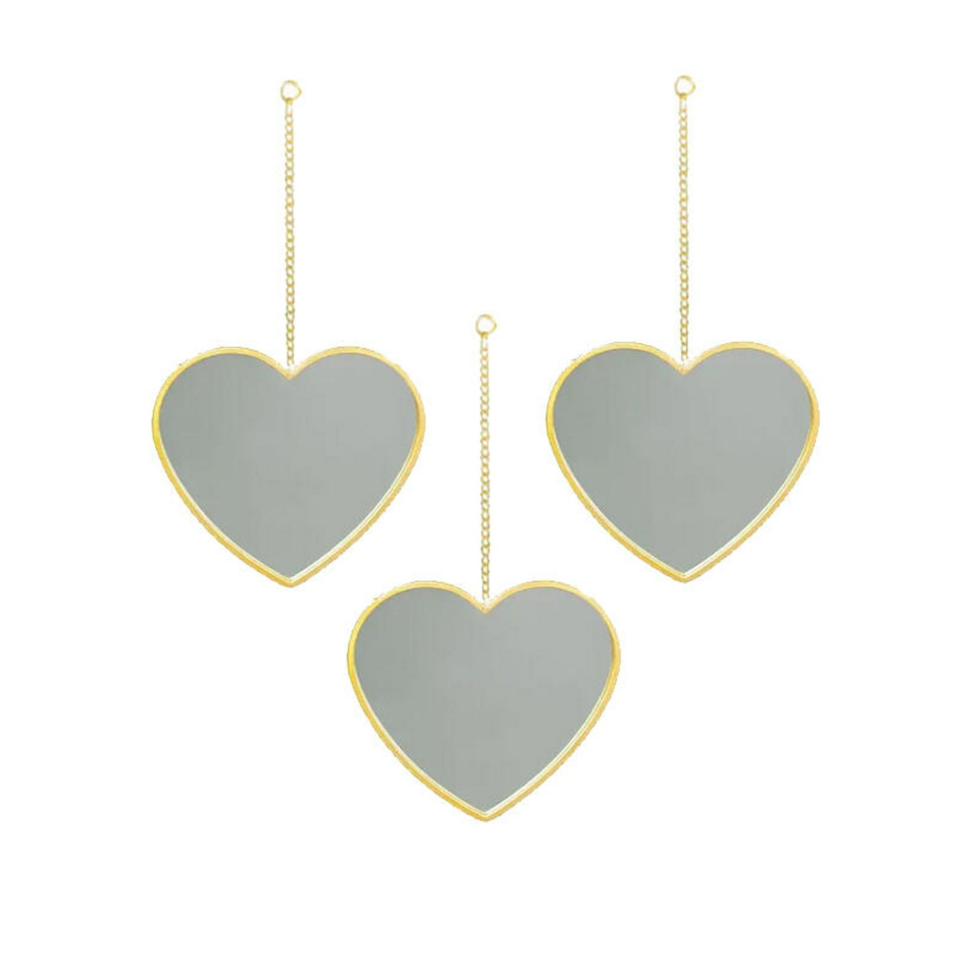Vgo - Set De 3 Espejo Decorativo Para Colgar Forma Corazon