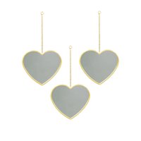 Vgo - Set De 3 Espejo Decorativo Para Colgar Forma Corazon