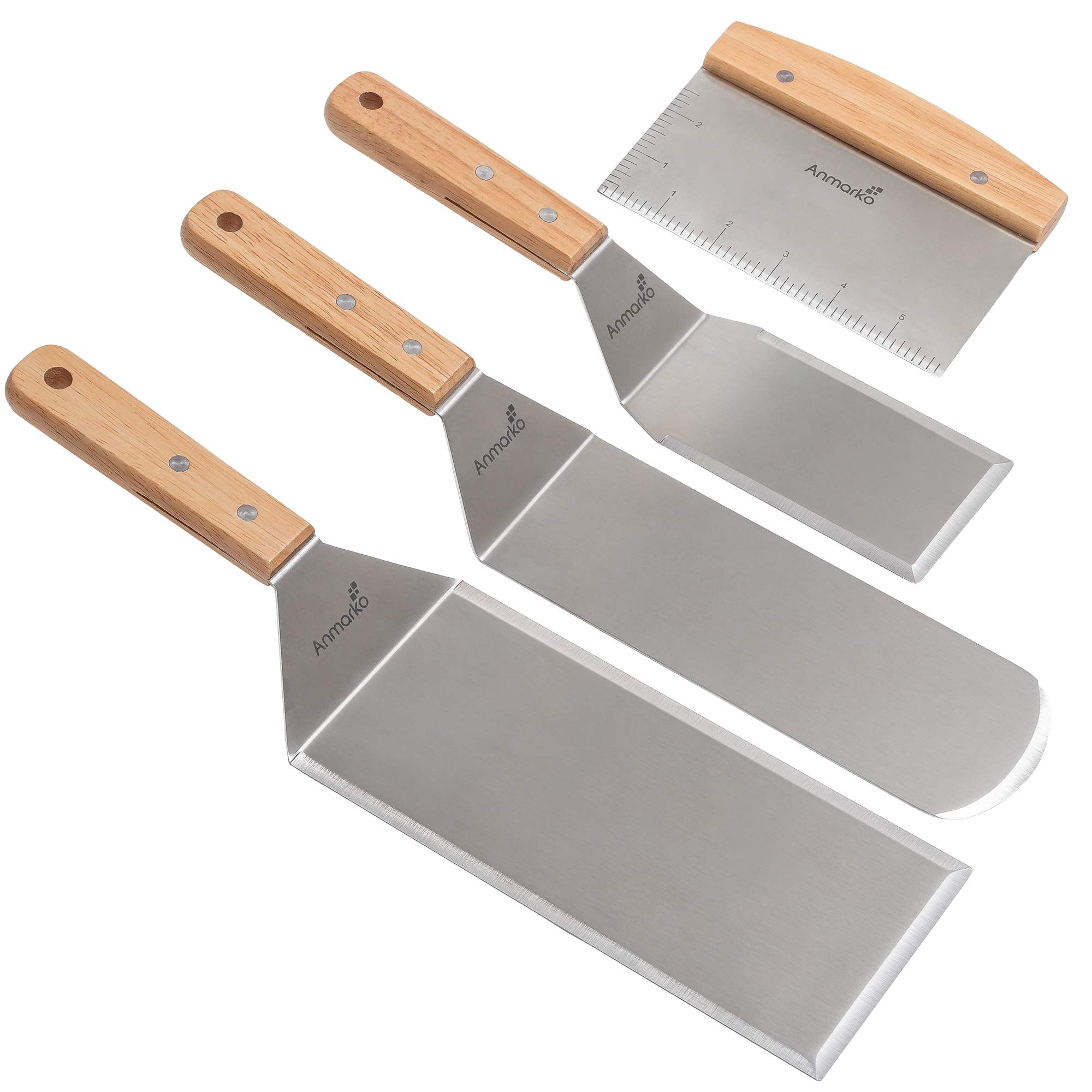 Set De Espátulas Anmarko Para Plancha Teppaniyaki De Acero Inoxidable