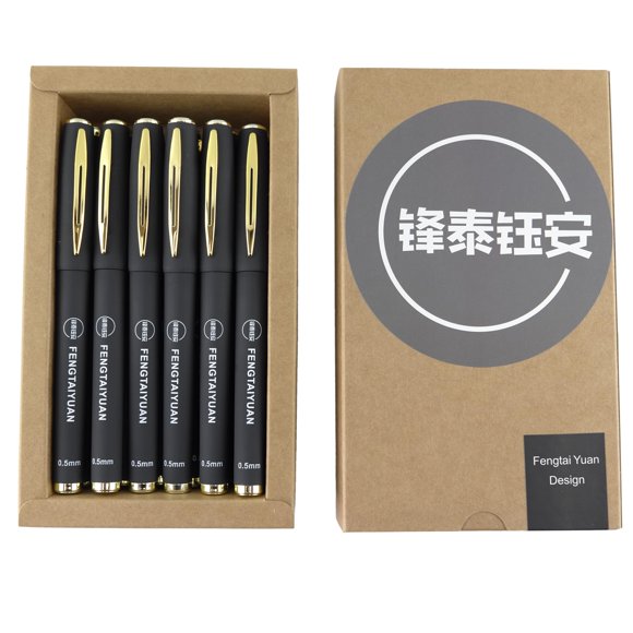 Bolígrafos de tinta de gel Fengtaiyuan P18, color negro, 0,5 mm, 18 unidades