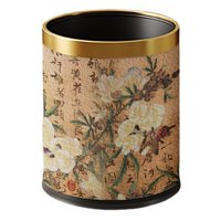 Bothyi - Cubo De Basura Redondo, Versátil, Para Lavandería, Dormitorio, Baño, Círculo Dorado