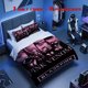 thumbnail image 1 of 3pcs BLACKPINK Themed Printed Bedding Set Duvet Cover and Pillowcases, 1 of 5
