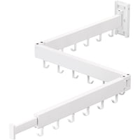 Xusx111 - Estante De Secado De Ropa, Montado En Pared De Ahorro De Espacio De Lavandería, Retractable, Plegable (Triple), Ropa De Estante De Color Blanco