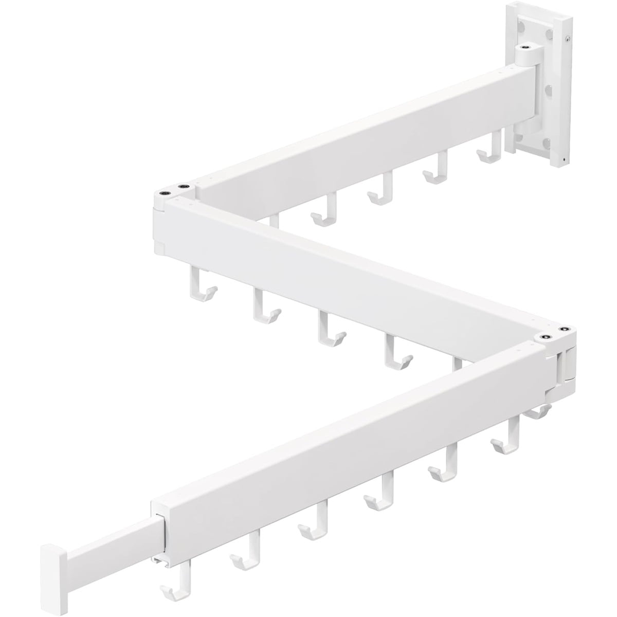 Xusx111 - Estante De Secado De Ropa, Montado En Pared De Ahorro De Espacio De Lavandería, Retractable, Plegable (triple), Ropa De Estante De Color Blanco