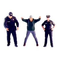 Magideal - Figuras De Policías Y Ladrones, 3 Piezas, 1/64, Diseño De Dioramas, Adorno De Escritorio, Calibre S, Figuritas Pintadas A Mano Para Jardín, Decoración
