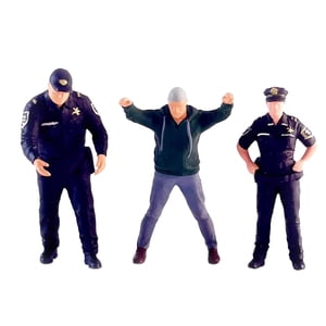 Magideal - Figuras De Policías Y Ladrones, 3 Piezas, 1/64, Diseño De Dioramas, Adorno De Escritorio, Calibre S, Figuritas Pintadas A Mano Para Jardín, Decoración