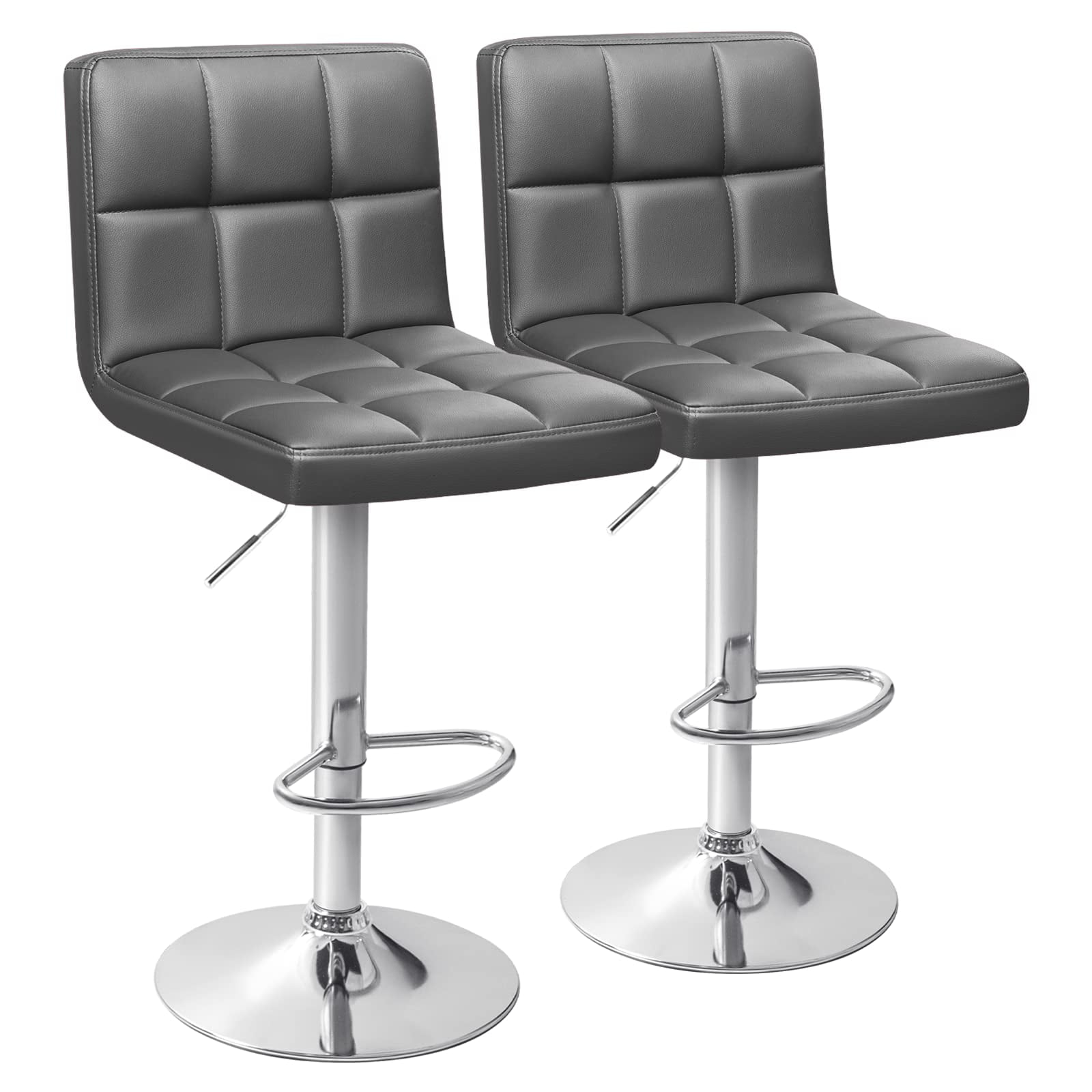 Taburetes De Bar Homall, Modernos, De Piel Sintética, Ajustables, Juego De 2