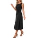 thumbnail image 4 of INSPIRE CHIC Vestido Formal Elegante sin Mangas para Mujer con Cintura Alta Fruncida y Línea A para el Trabajo M Negro, 4 of 5