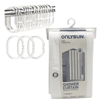 Genérico - Cortina De Baño Impermeable 180X180Cm Con 12 Argollas De Plástico - Color Blanco