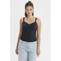 Fashionspark - Polera Mujer Escote Cuadrado Negro- Ll