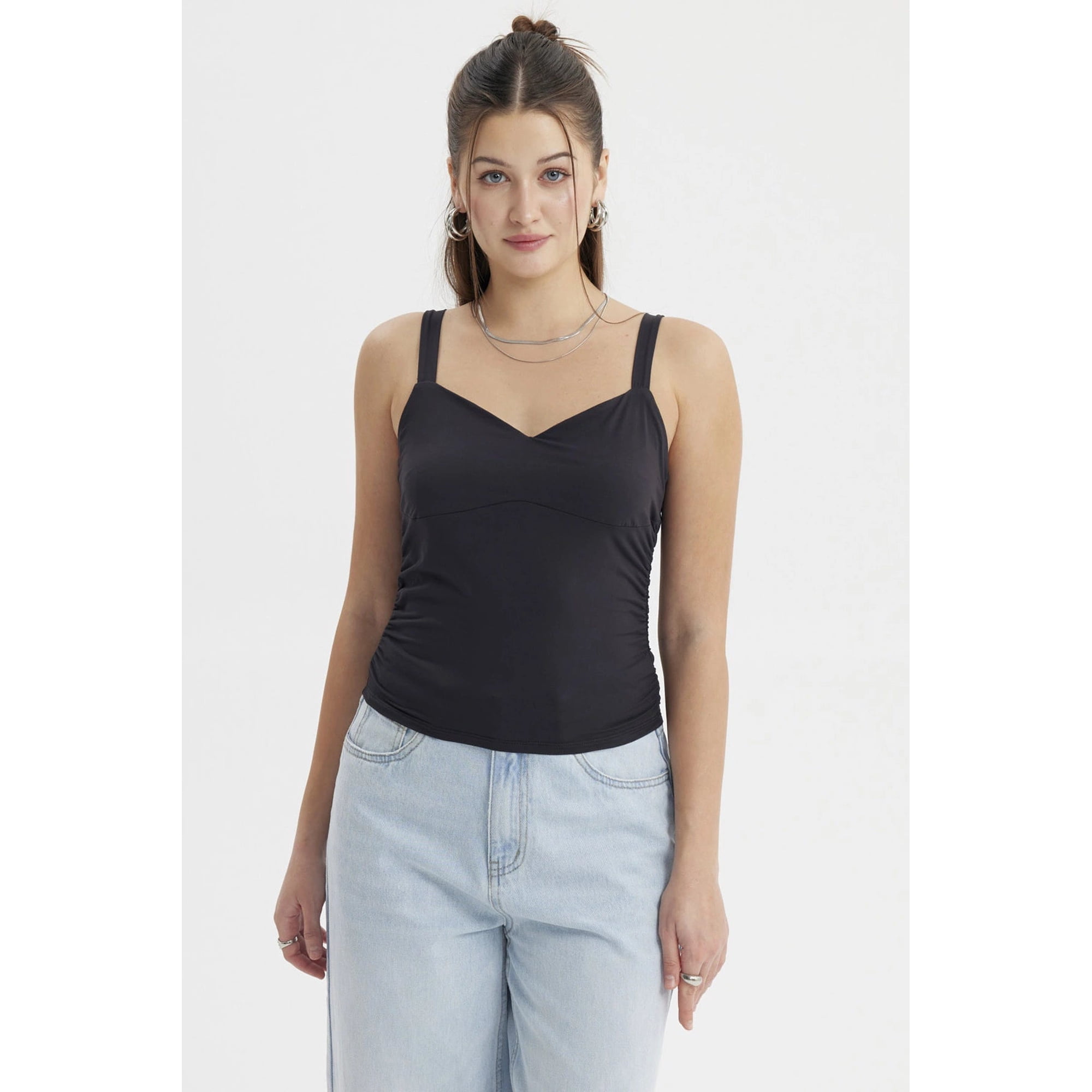 Fashionspark - Polera Mujer Escote Cuadrado Negro- Ll