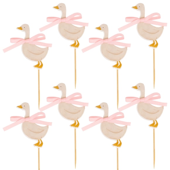 Adornos Para Magdalenas Silly Goose Pink Gingham X8