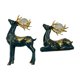 thumbnail image 5 of 2 Piezas Estatuilla De Reno Resina Artesanal Estatua De Ciervo Para Armario Dormitorio Decoración Verde, 5 of 5