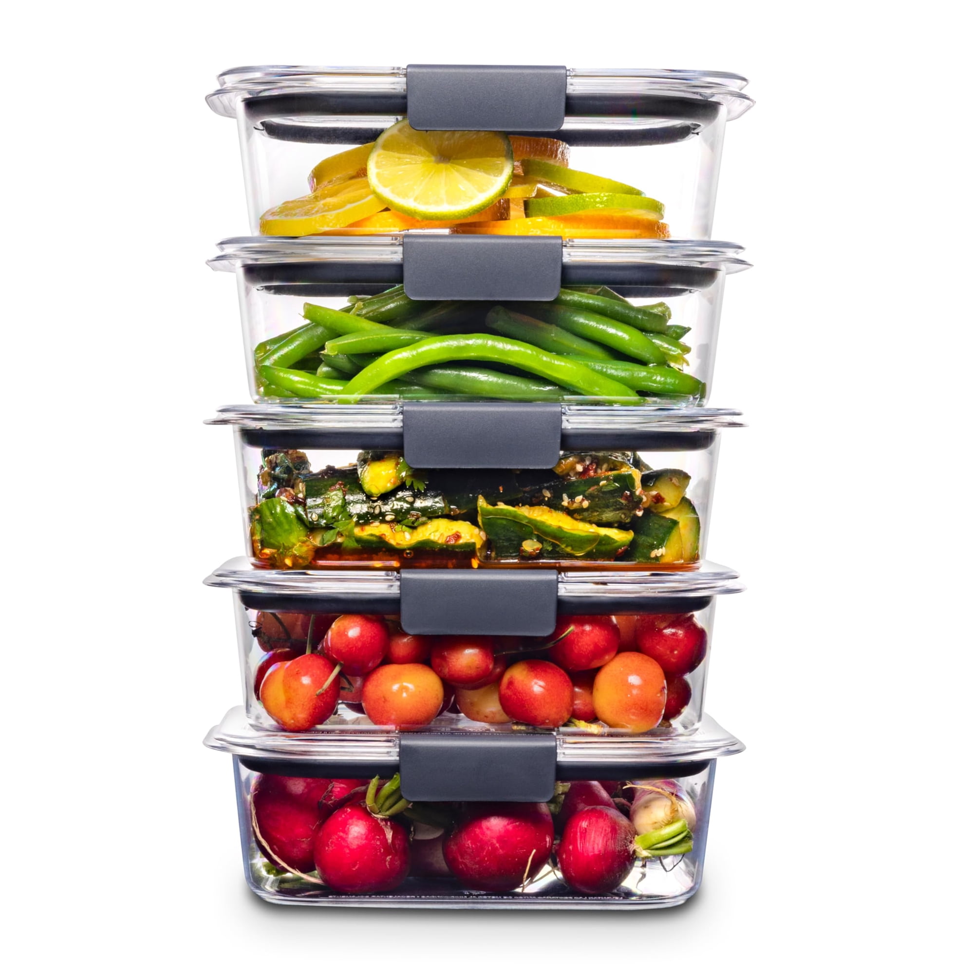 Contenedores De Almacenamiento De Alimentos Rubbermaid Brilliance 3.2 L, Juego De 5