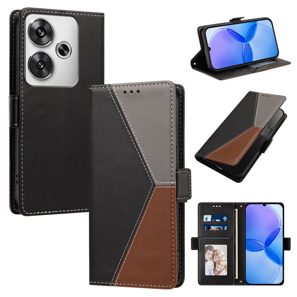 Funda Cartera con Soporte para Xiaomi Xiaomi Poco F6 5G, Negro