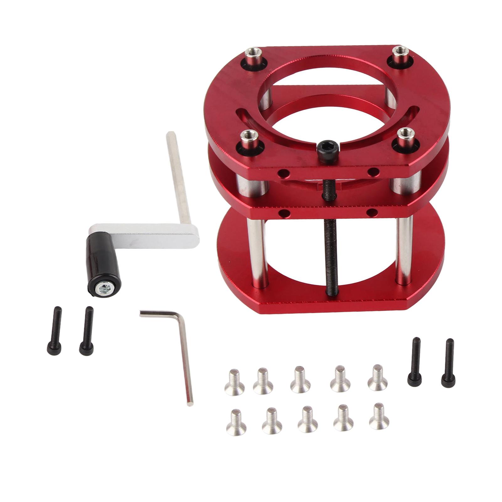 Magideal - Base De Elevación De Enrutador, Sujeción De 4 Mordazas, Elevación Máxima, Cuerpo De Aleación De Aluminio De 51Mm Para Motores De 64-66Mm De Diámetro