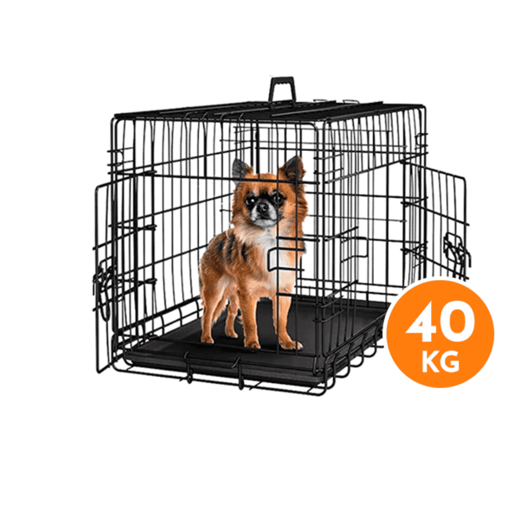 Keru - Canil Para Perros Desarmable 2 Puertas - Jaula Max 40 Kg