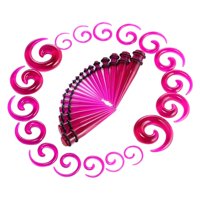 Magideal - Kit De Estiramiento De De 36 Piezas De Expansores De Medidores De Oreja Kit De Perforación De Acrílico Tapones Y Tapones En , Púrpura