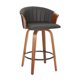 thumbnail image 1 of Taburete Neos Modern Furniture de poliuretano negro con patas de madera, 26 cm, juego de 2, 1 of 1