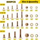 thumbnail image 2 of Kit de Pernos Hexagonales Fgruh 800 uds 1/4-20 a 1/2-13, 2 of 8