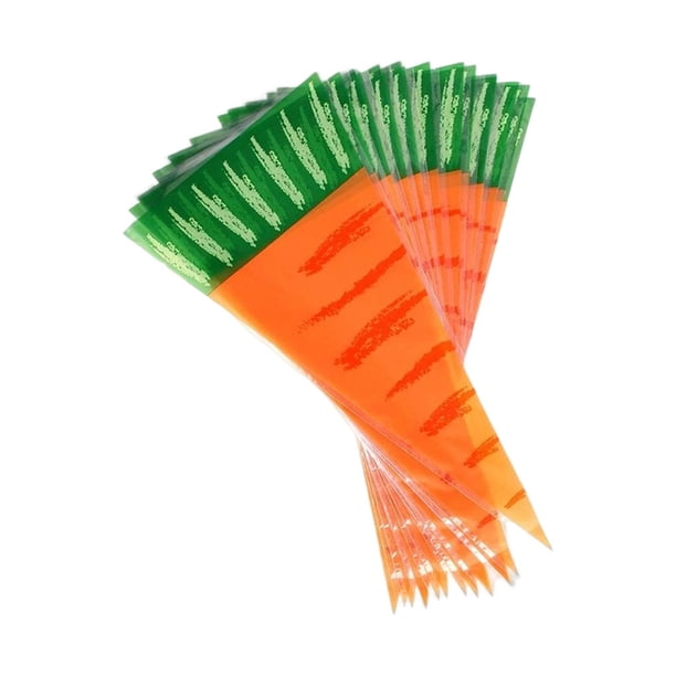 100x bolsas de dulces de zanahoria Bolsas de papel de regalo Bolsas de celofán Conos dulces para niños Regalos de fiesta de cumpleaños Fiesta