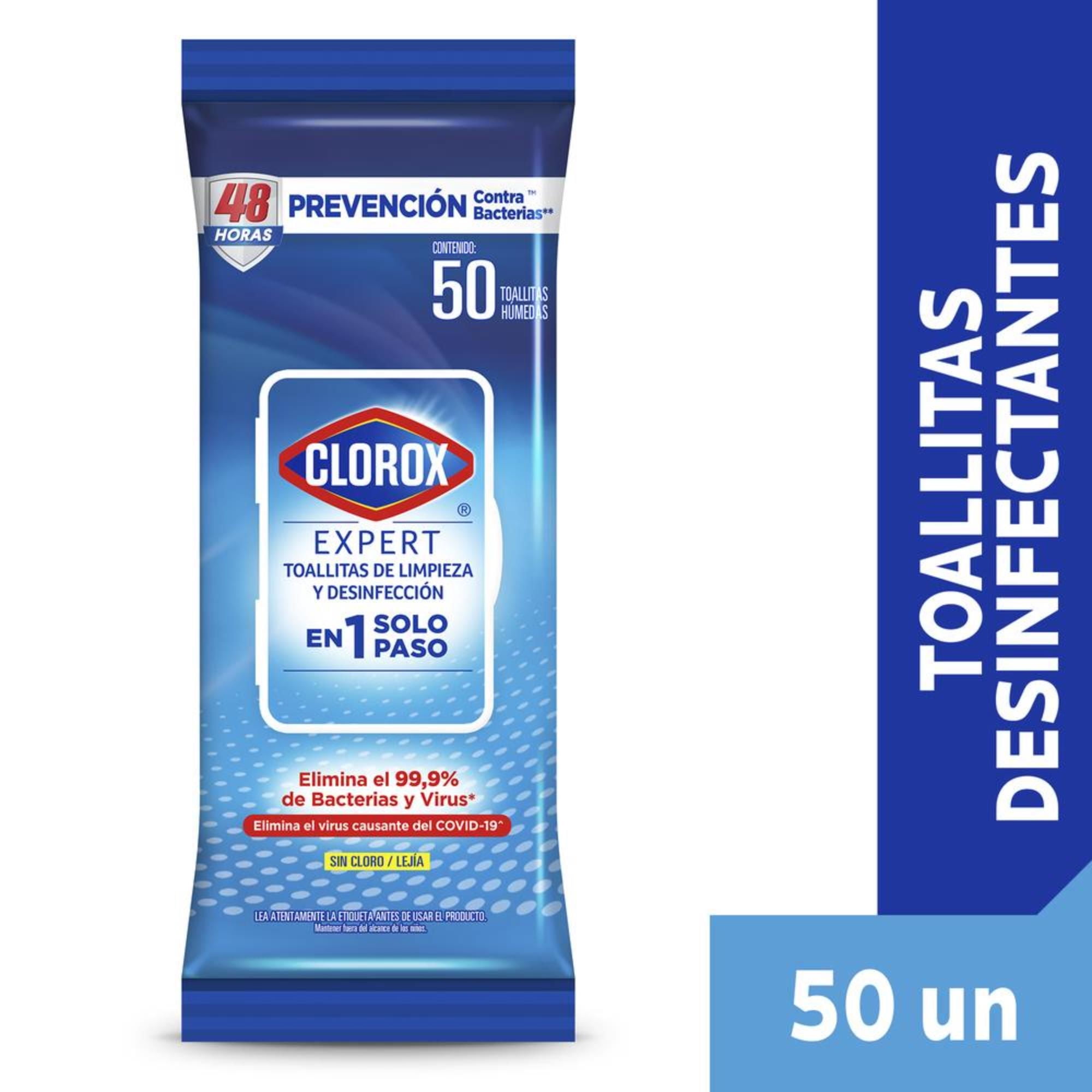 Toallitas Desinfectantes Expert Bolsa 50 Un Clorox