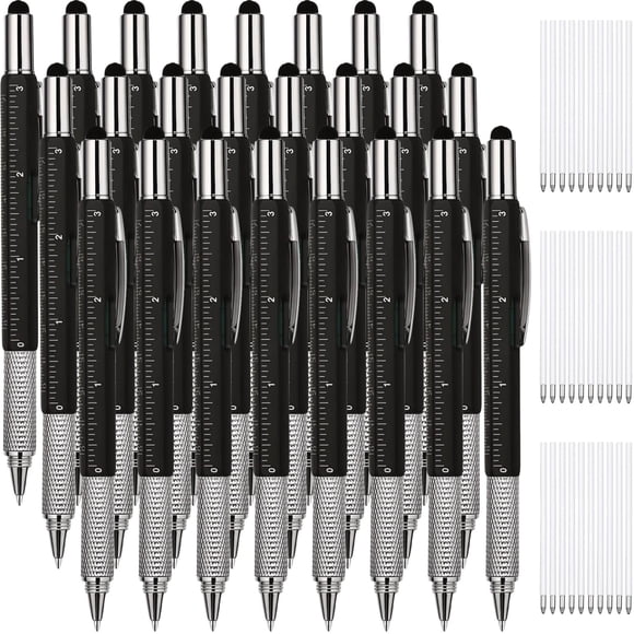 Bolígrafo Multi‑Herramienta Limxia 24 uds Negro 6‑en‑1 con Lápiz Táctil
