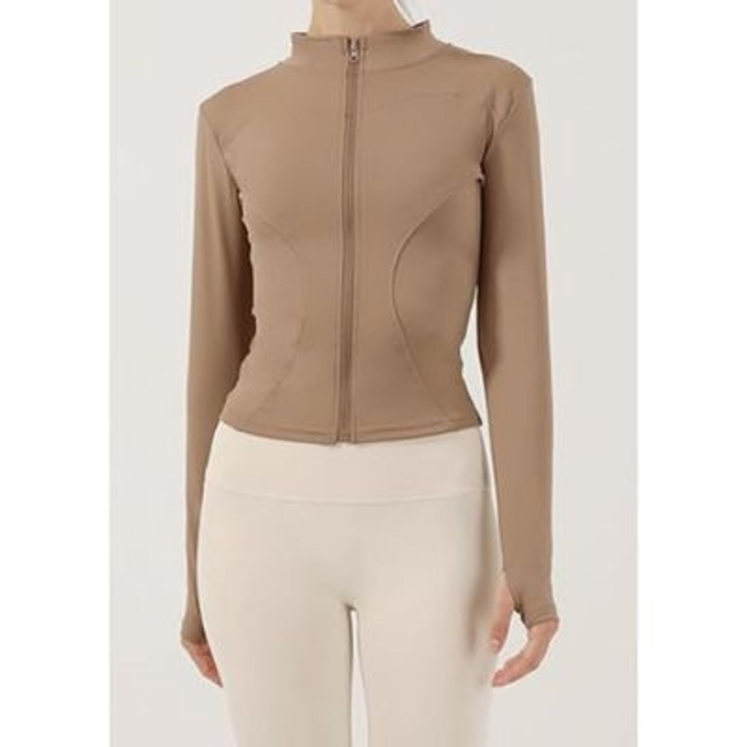 Likeshop - Poleron Deportivo Mujer Ajustado Elasticado Cierre 9014