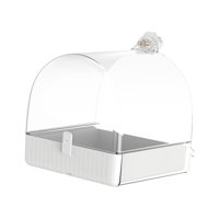 Ioensy - Jaula De Baño Para Pájaros, Jaula Para Pájaros A Prueba De Polvo, Caja De Bañera Para Guacamayos, Pájaros Azules, Tortolitos